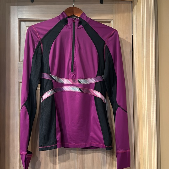 Lululemon 1/2 Zip Long Sleeve Magenta Top - Picture 2 of 8